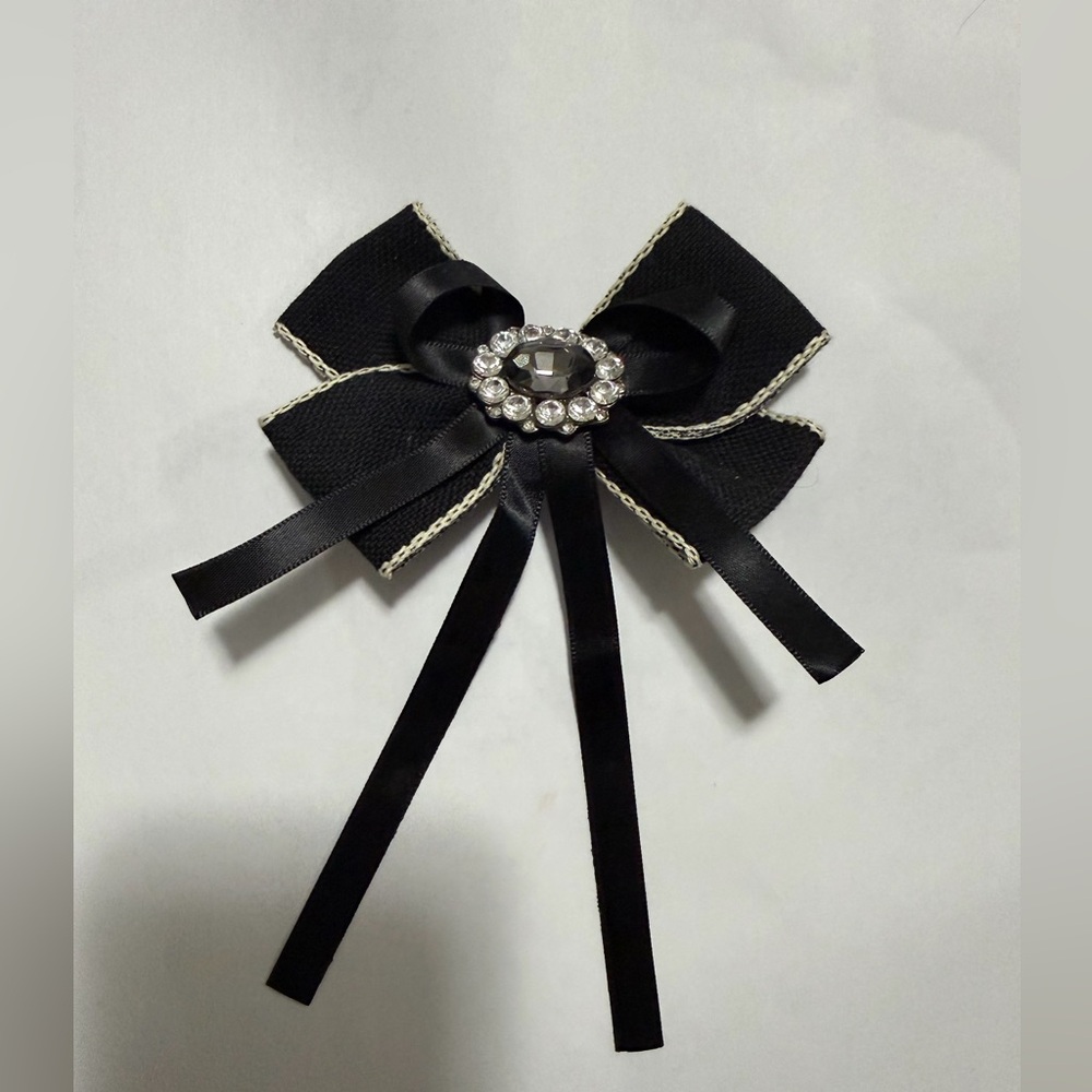 Elegant Black Bow Brooch (6)